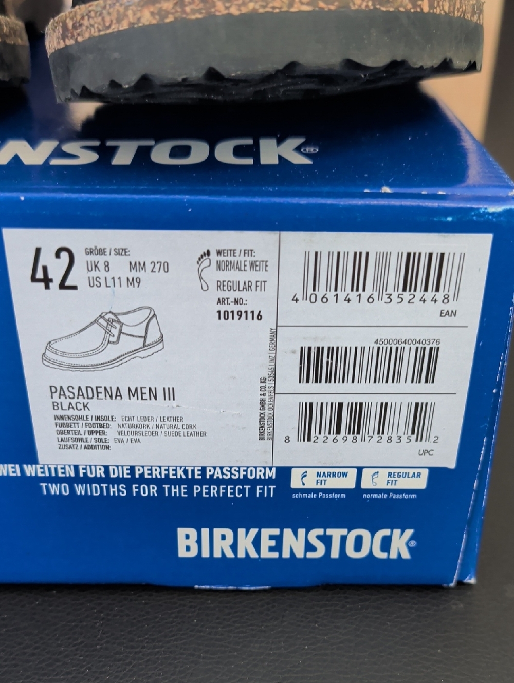 Birkenstock "Pasadena Men III" Black Suede Loafers (42) Ladies 11/Men's 9. EUC - Picture 2 of 11